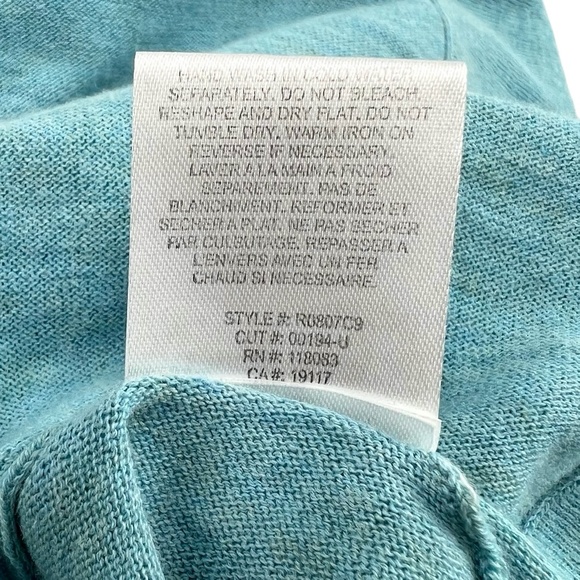 MINNIE ROSE AQUA BLUE OVERSIZED OPEN SHORT SLEEVE COTTON CARDIGAN - Picture 14 of 14